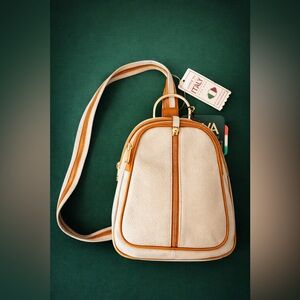 Valentina Genuine Italian Leather Crossbody Backpack— NWT